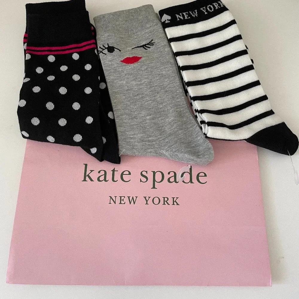 Kate Spade (3) pair New Socks Kate Spade Bag Included_2